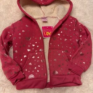 Girls 3T rainbow and stars Pink Hoodie